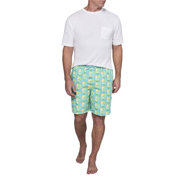 Peter Millar Men's Sour Lemons Swim Trunk Drawstring Pockets Mesh Liner - Picture 11 of 13